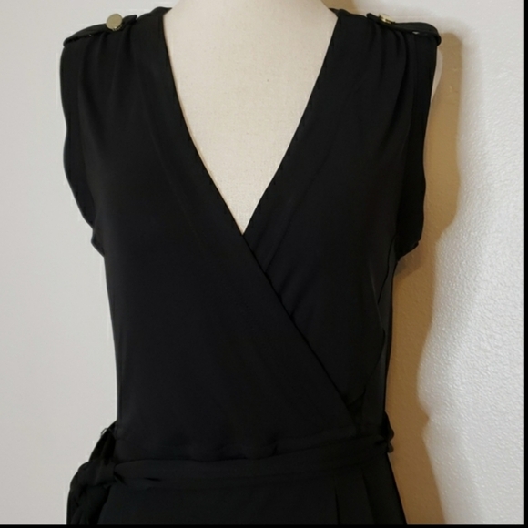 NEW Banana Republic Sleeveless Faux Wrap Sash Dress Silky Flattering Summer Chic - Picture 4 of 13
